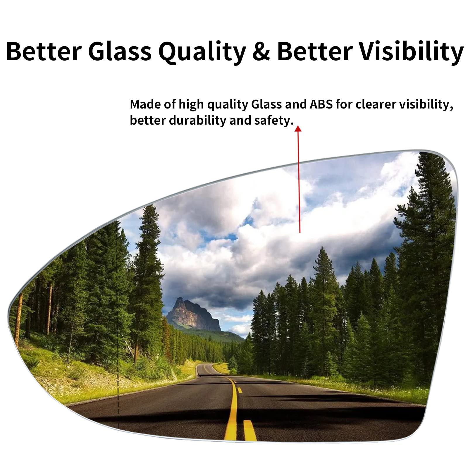 LOIYLLEN Golf Alltrack left mirror glass direct-fit replacement.