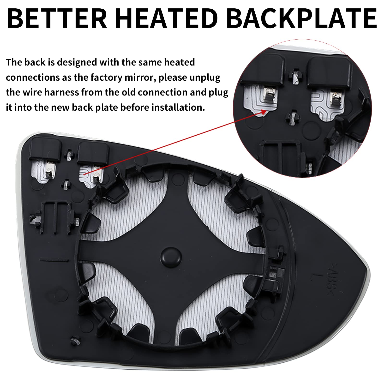 LOIYLLEN Golf GTI left mirror glass heated for improved visibility.