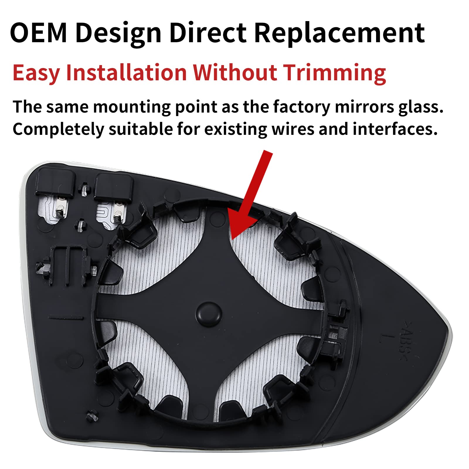 LOIYLLEN Golf MK7 left-side-view mirror glass for reliable replacement.