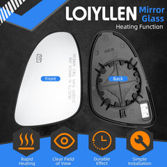 LOIYLLEN heated mirror glass for Toyota Corolla improves visibility in frost.