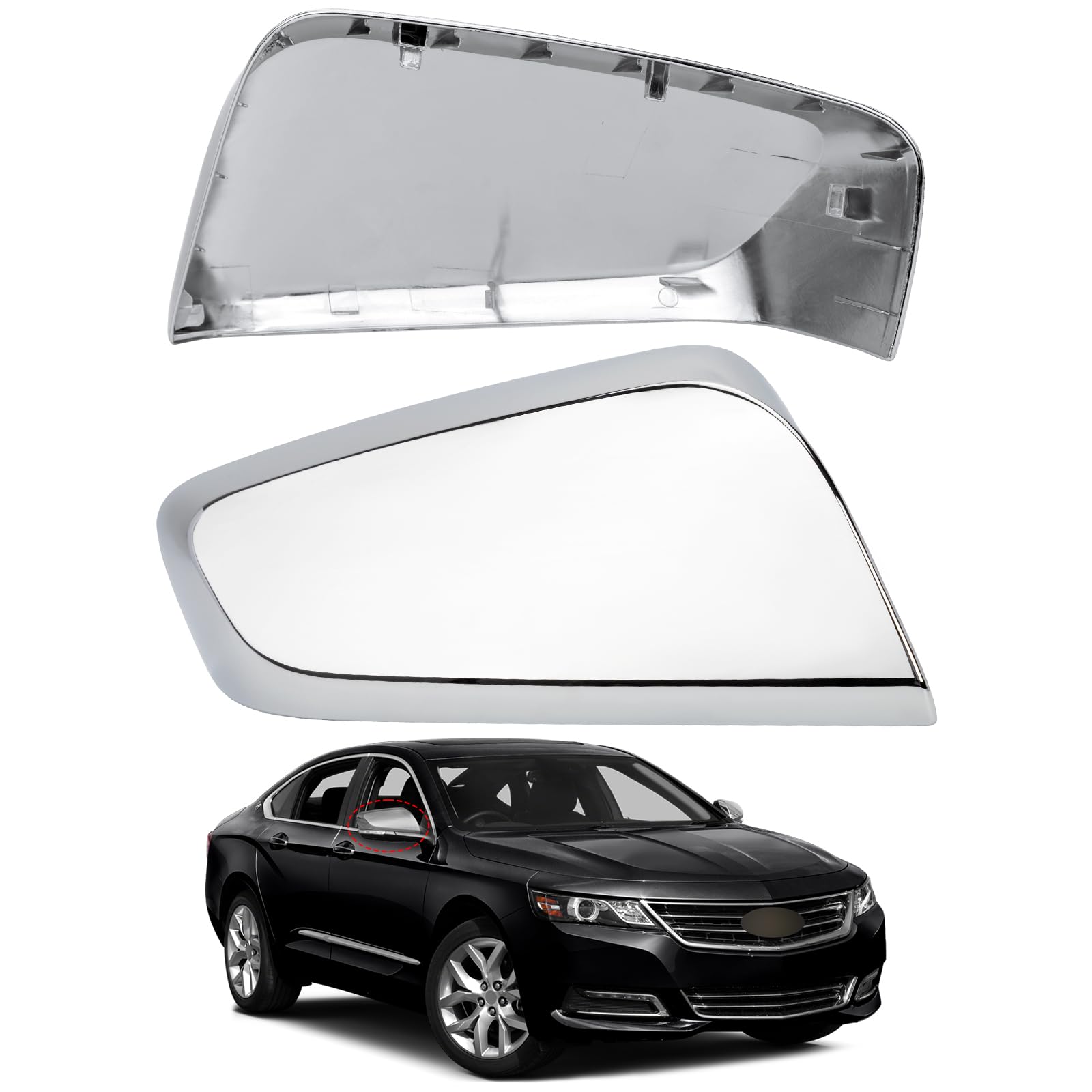 LOIYLLEN Impala chrome passenger side mirror cover adds durability with a premium finish.