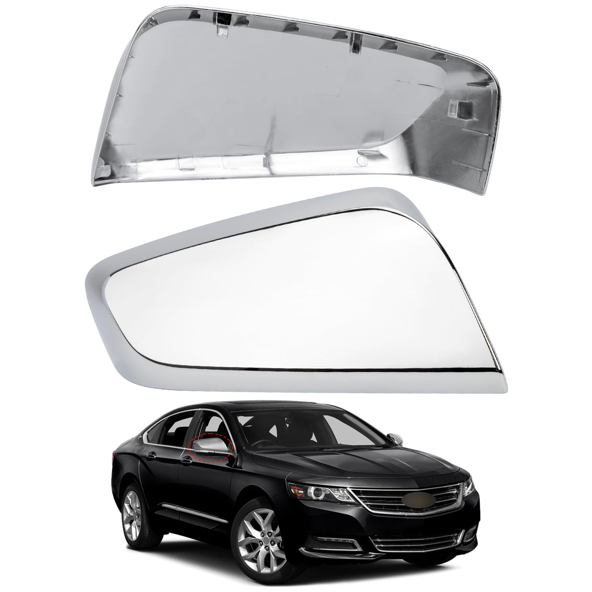 LOIYLLEN Impala chrome passenger side mirror cover adds durability with a premium finish.