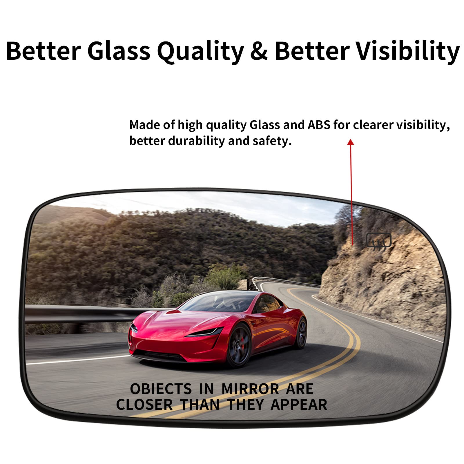 LOIYLLEN heated convex mirror glass assembly improves visibility across models