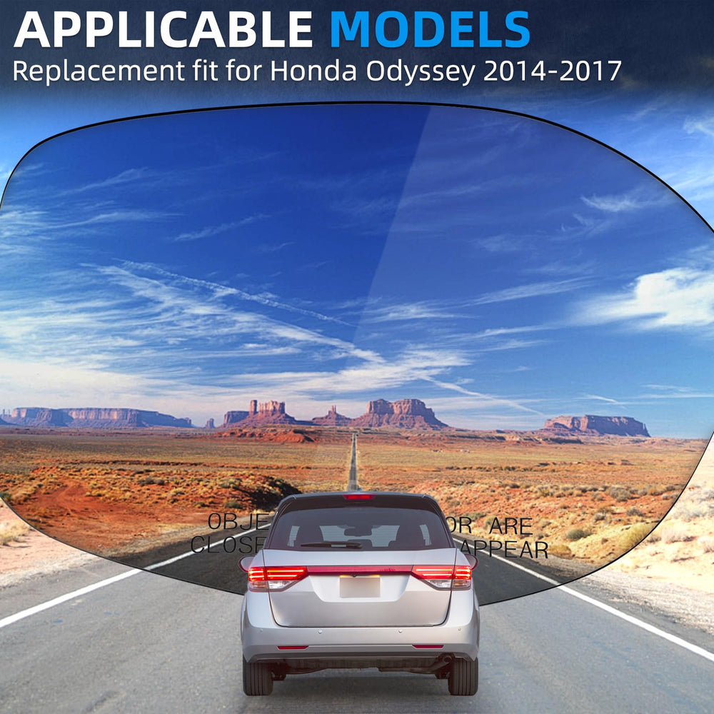 Pack includes mirror replacement and installation illustration for reference.