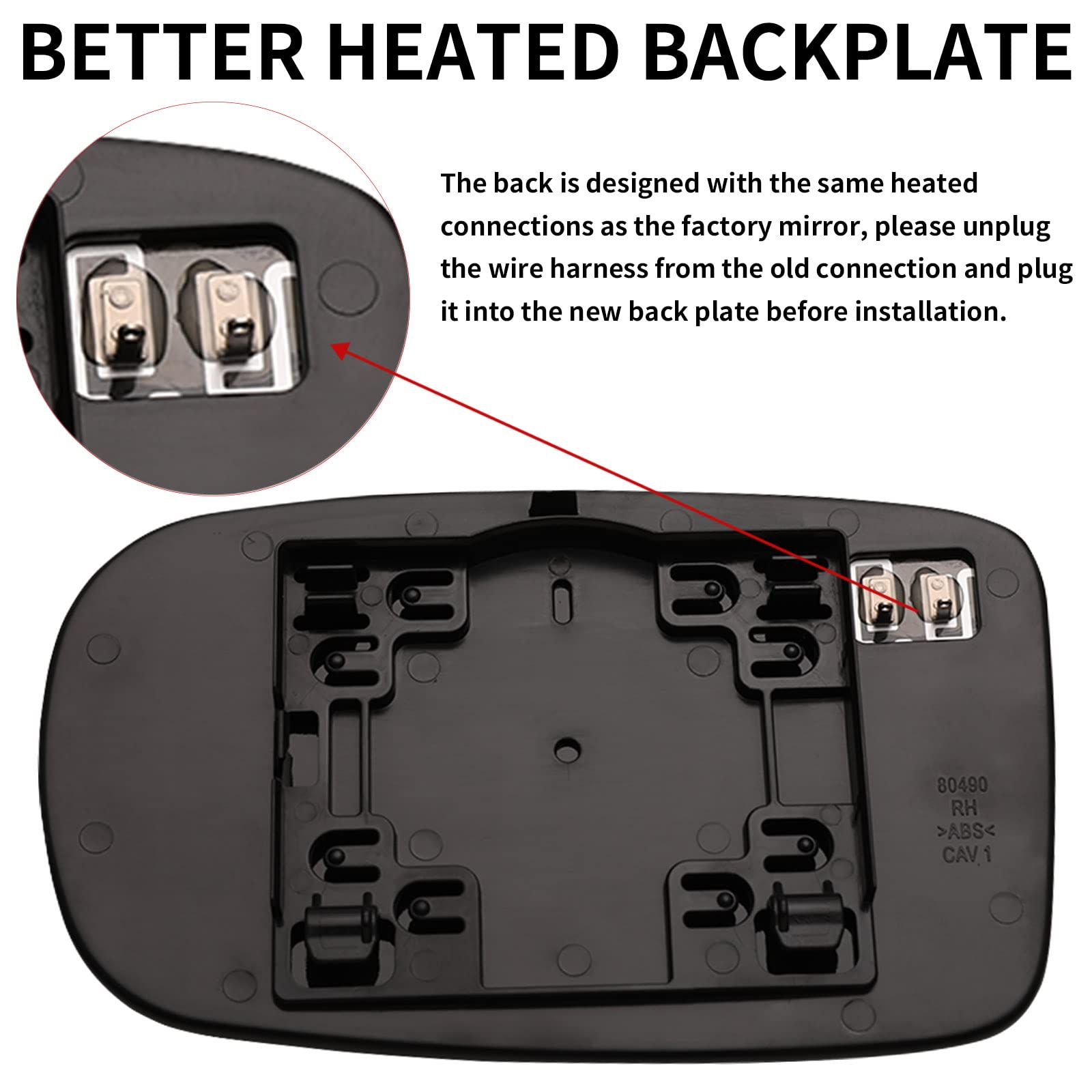 LOIYLLEN passenger side mirror for Dodge Challenger heated frost resistance
