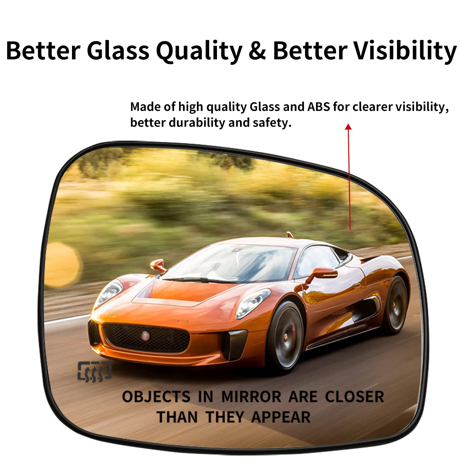 LOIYLLEN heated passenger mirror glass backplane for cold weather use