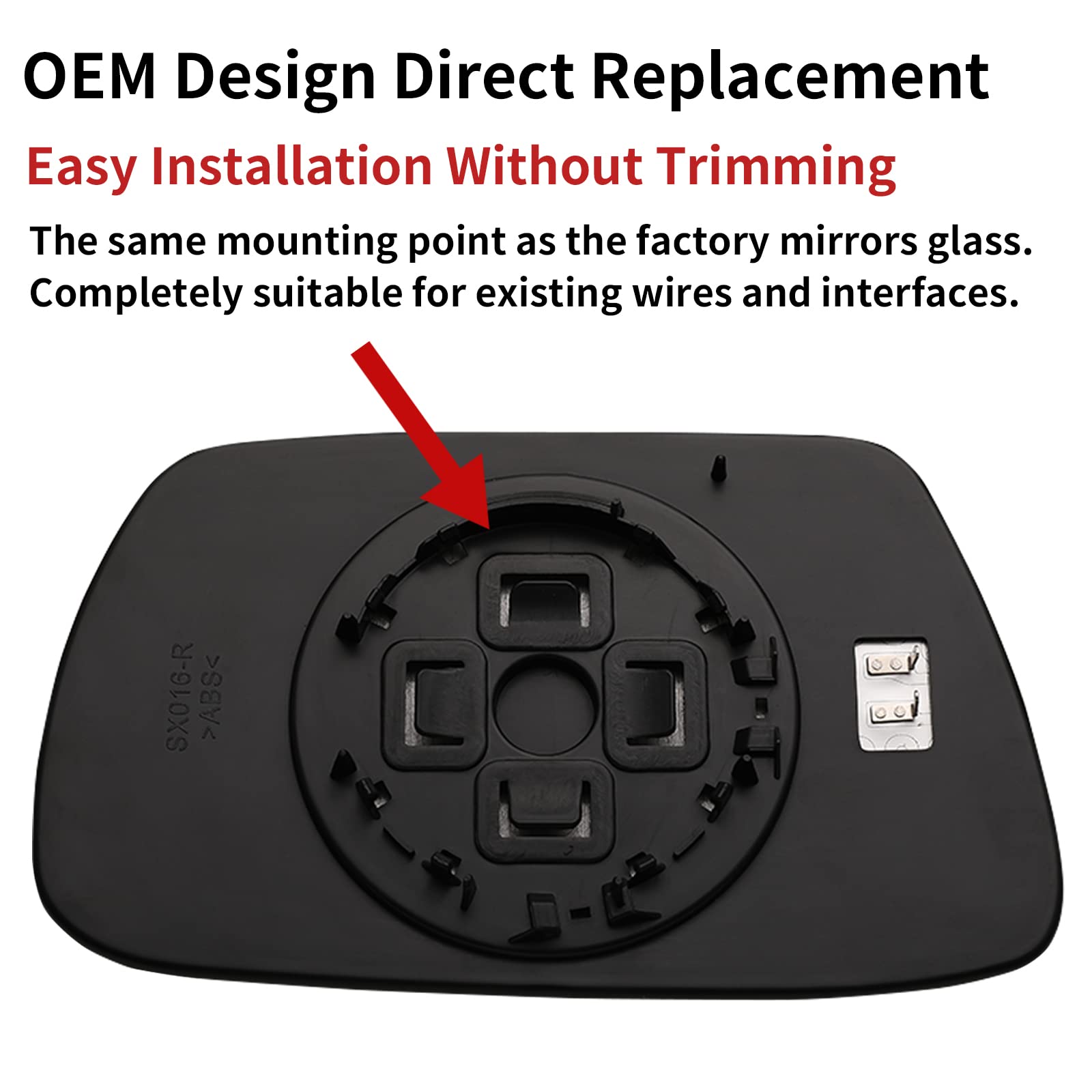 LOIYLLEN heated mirror backplate clears frost and mist for better visibility.
