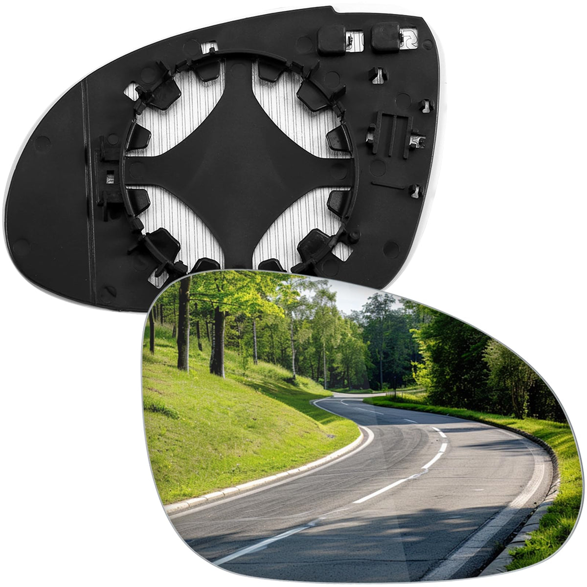 LOIYLLEN passenger side mirror close-up with clear visibility