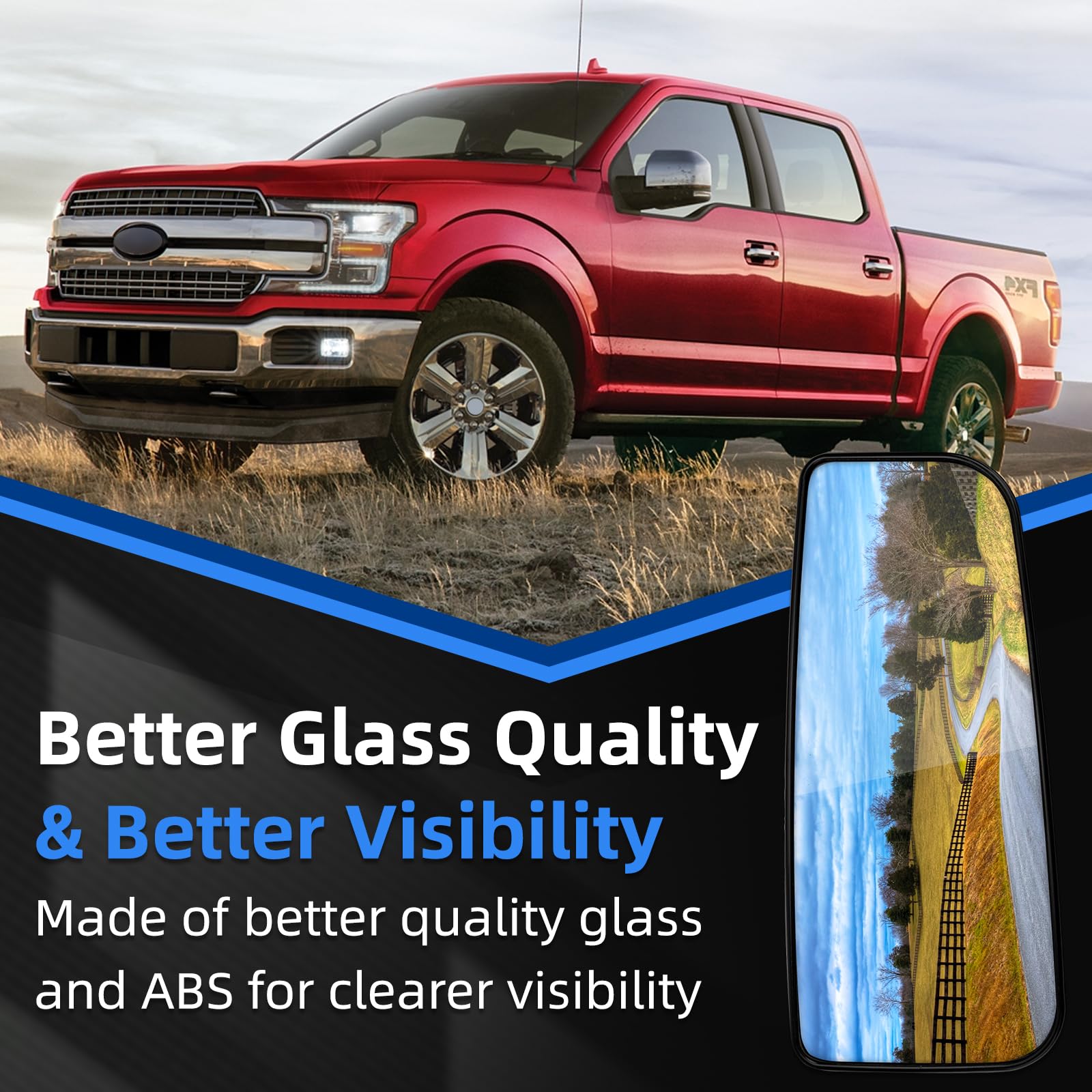 LOIYLLEN heated mirror glass provides ice melt and fog-free view.
