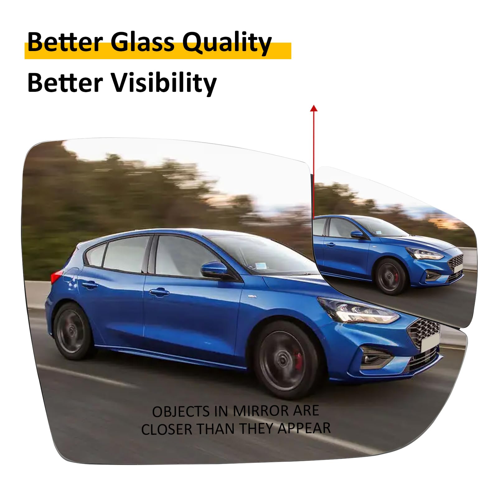 LOIYLLEN backplane ready mirror glass for Ford Focus ensures seamless mounting