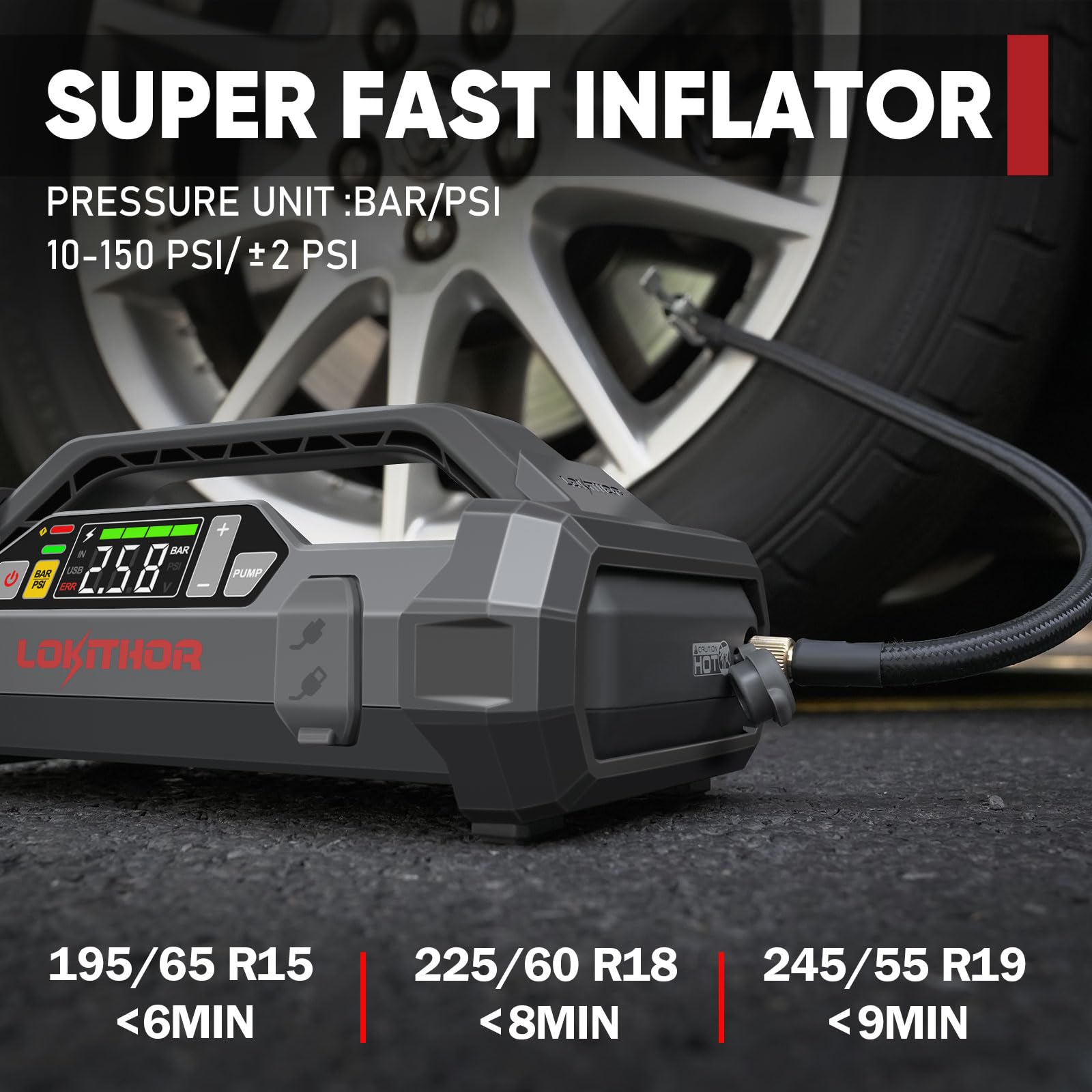 LOKITHOR JA300 safety indicators show real-time vehicle electrical status