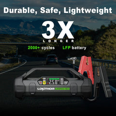 LOKITHOR JA3000 back panel highlights safety features and accessible ports for easy use.