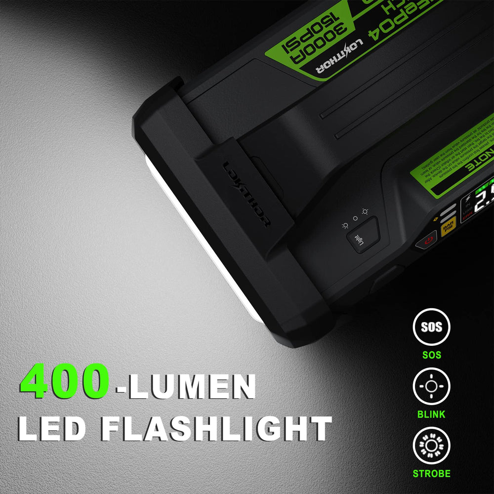 LOKITHOR JA3000 compact design fits in your trunk for emergencies.