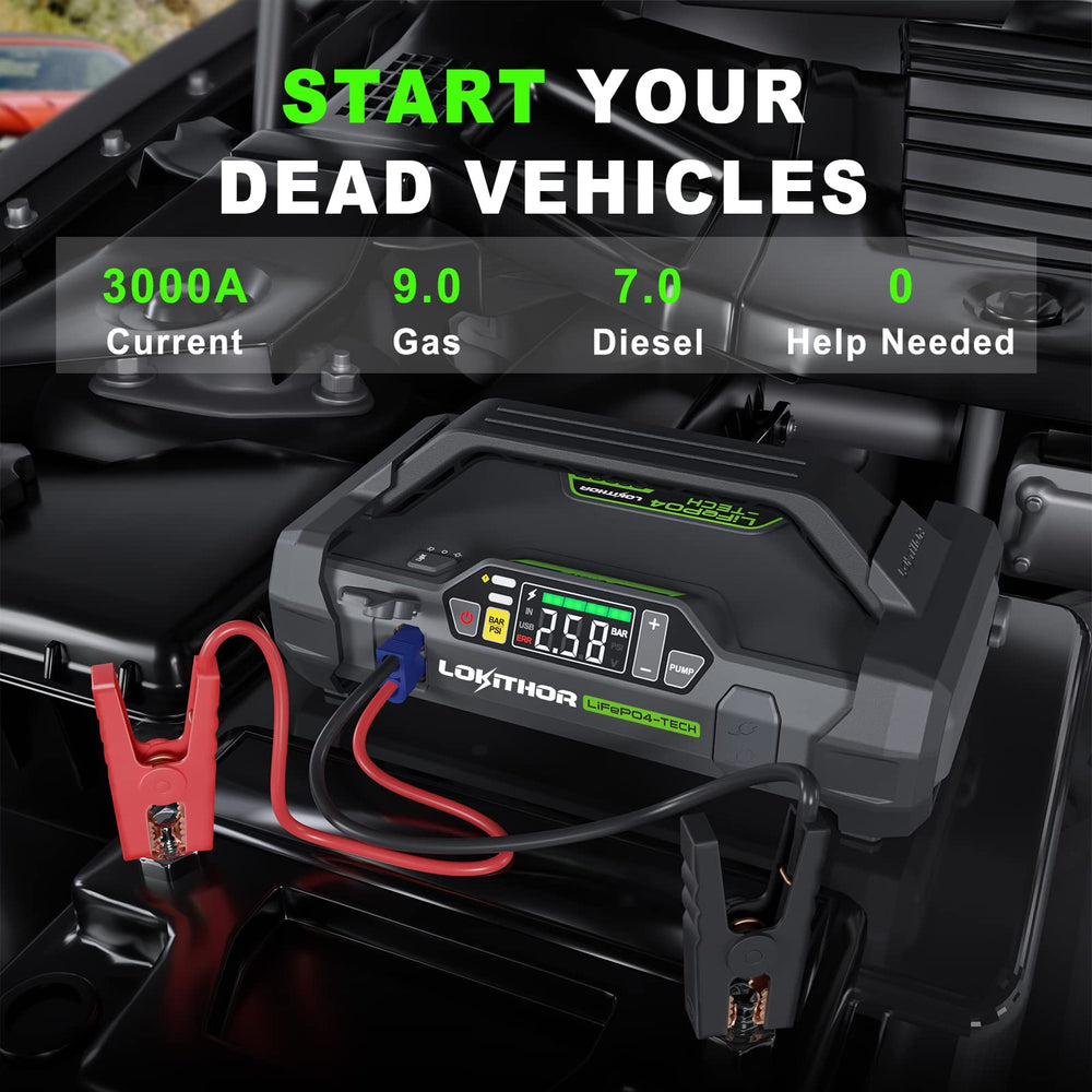 LOKITHOR JA3000 PSI gauge ensures accurate tire inflation in any scenario.