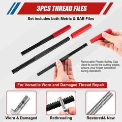 Loksun thread restorer files for precise reshaping of damaged threads.