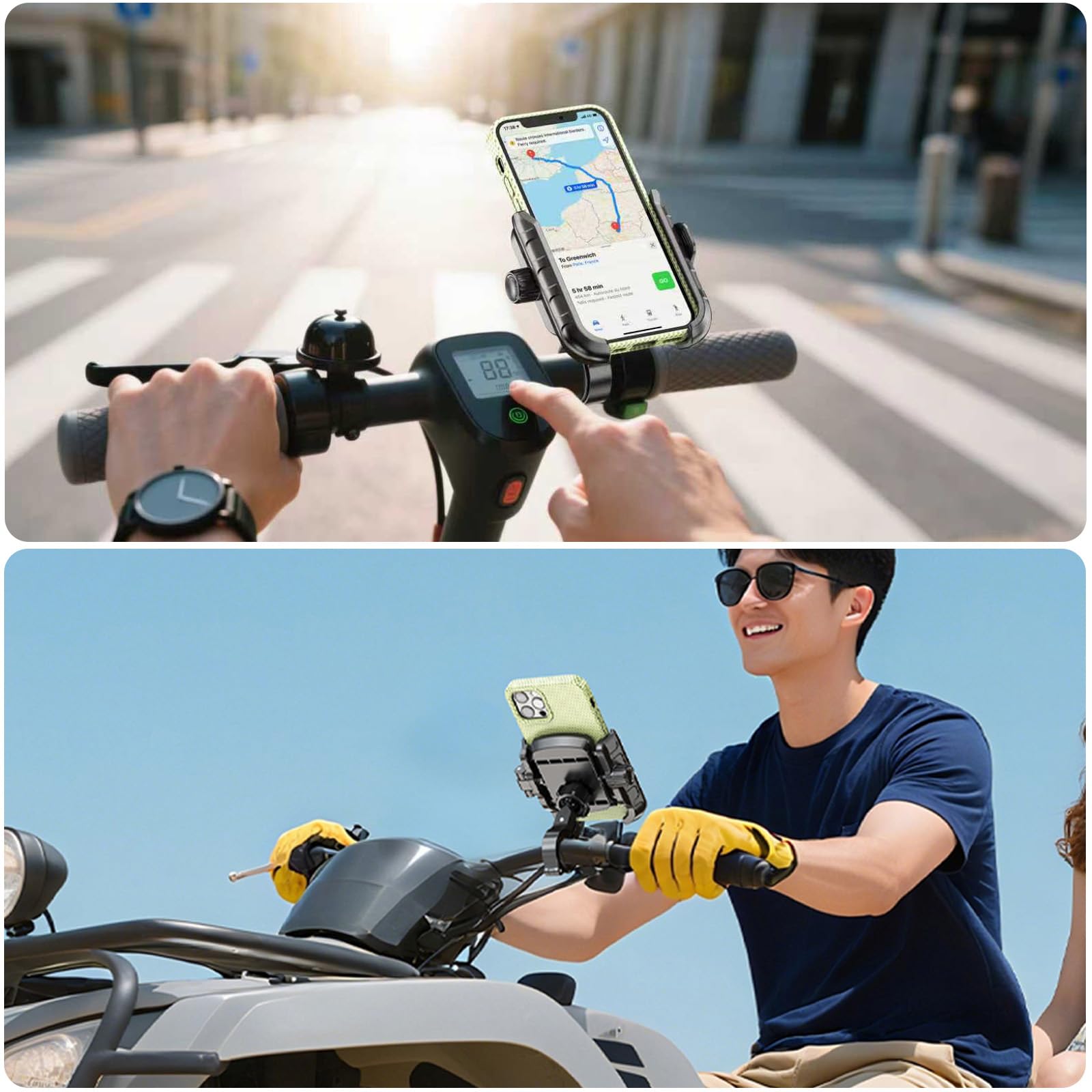 LOKTENWO adjustable clip width fits 60-90 mm phones.