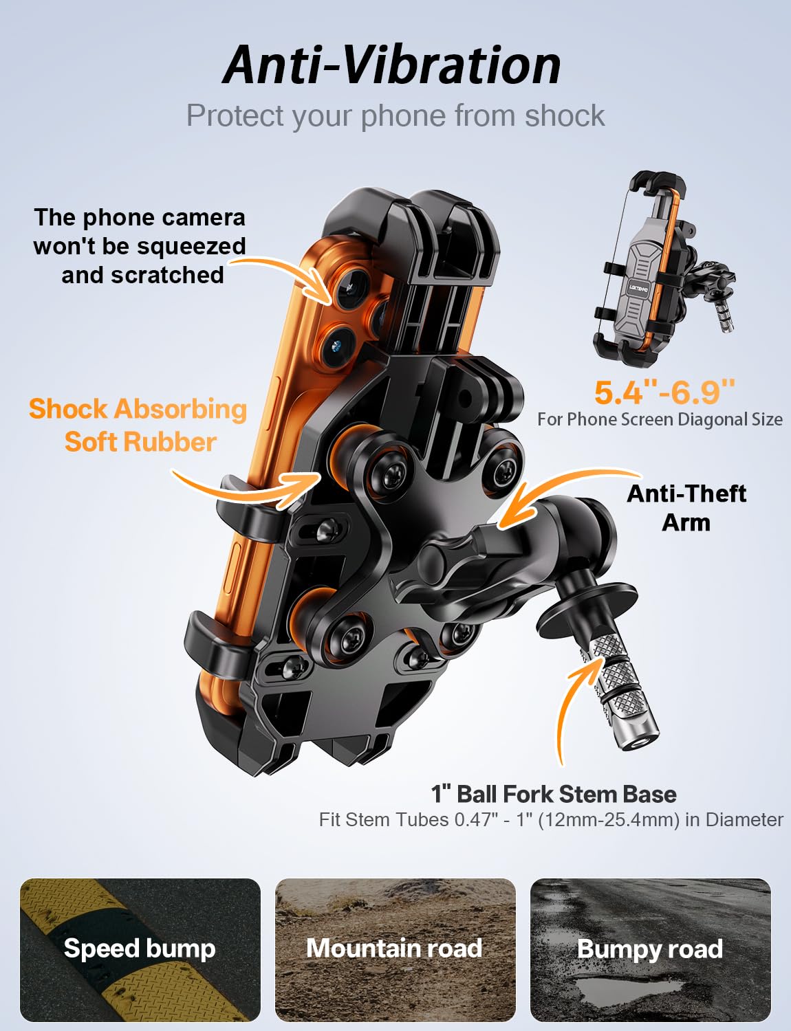 Loktenwo fork stem base metal base demonstrating sturdy bike attachment