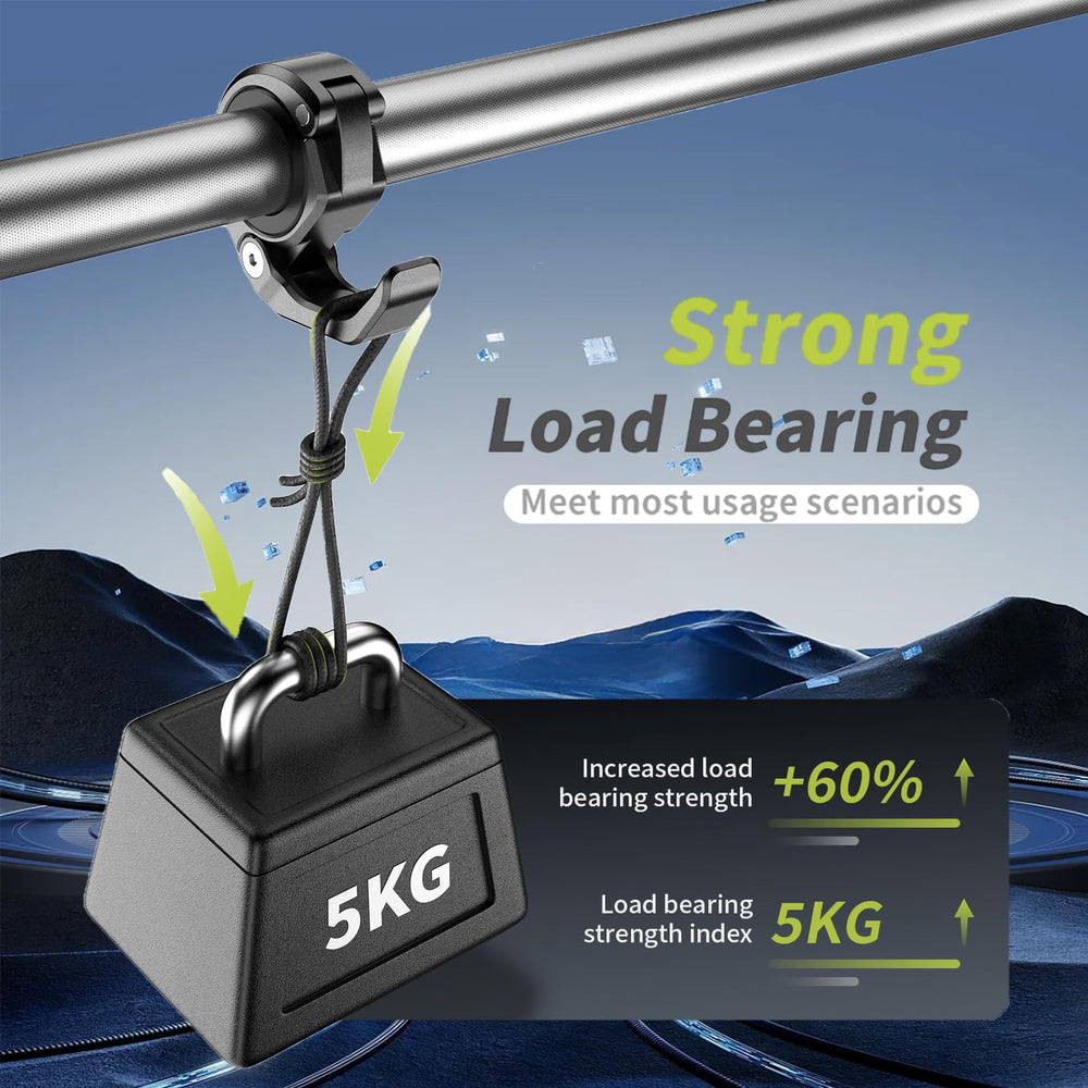 LOKTENWO foldable handlebar hook provides compact design for tight spaces.