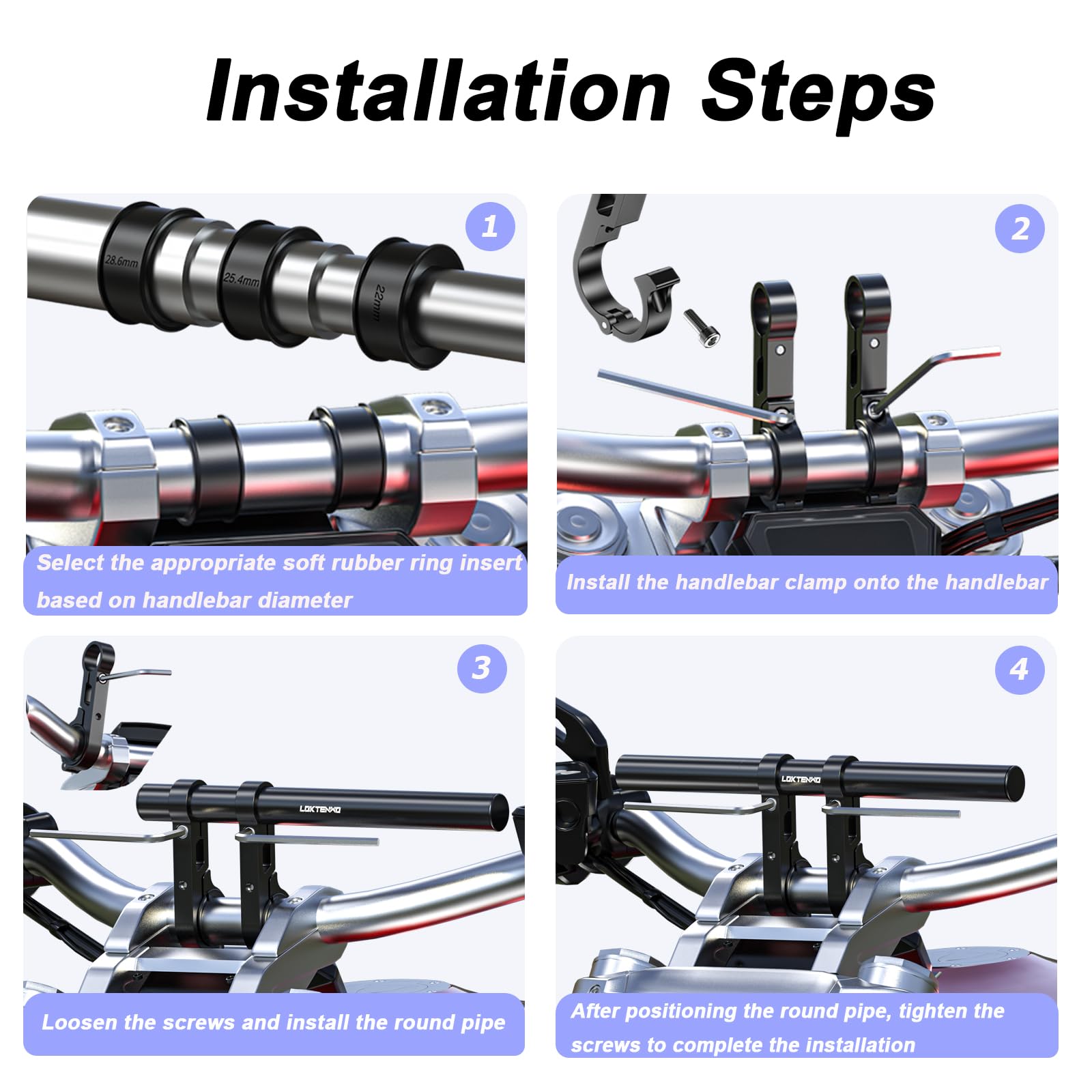 LOKTENWO hex wrench included enables quick, tool-free installation.