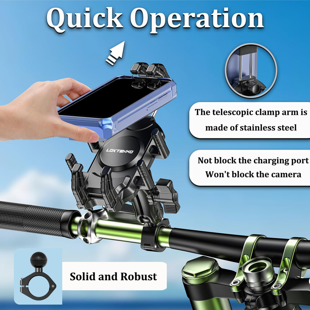 LOKTENWO stainless steel clamp arm enables quick, one‑hand adjustments