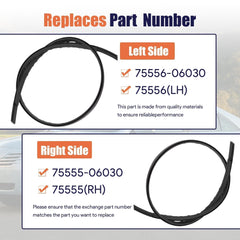 LoloWheat Camry roof drip molding left installation view for easy swap