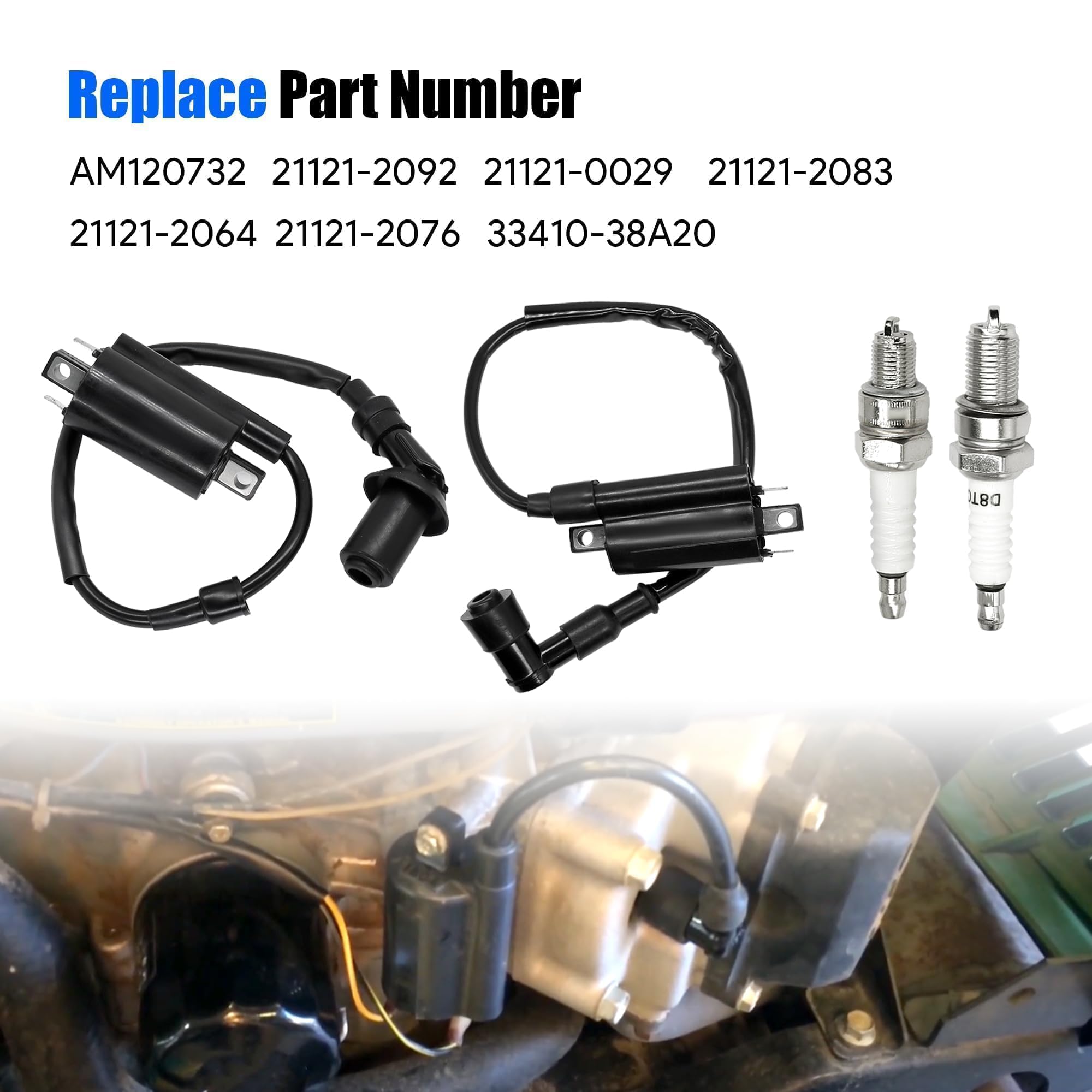 LoloWheat ignition coil on Kawasaki Mule 3010 shows compatibility for smooth maintenance