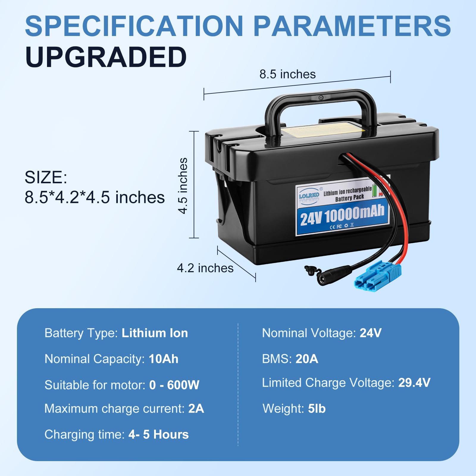 LOLRKO 24V battery with built-in BMS protection for safe play sessions