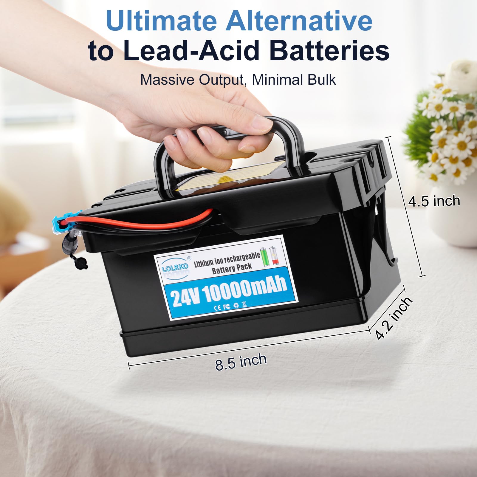 LOLRKO 24V 10Ah battery for Dynacraft Realtree UTV with smooth performance
