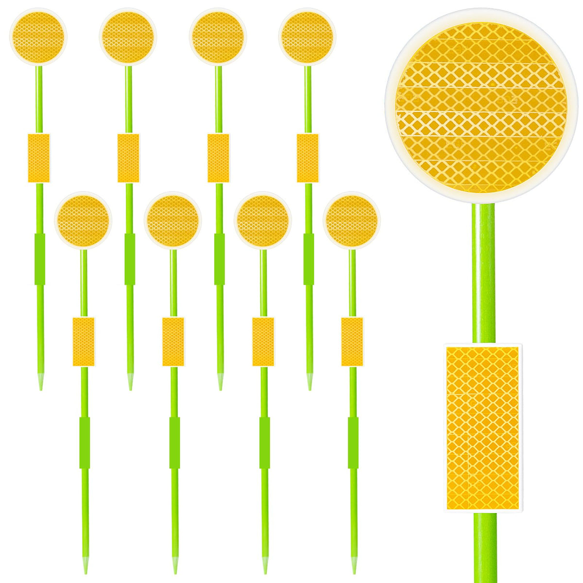 LOMNYY Driveway Markers with 2-sided reflectors on a 50.5-inch pole for high visibility
