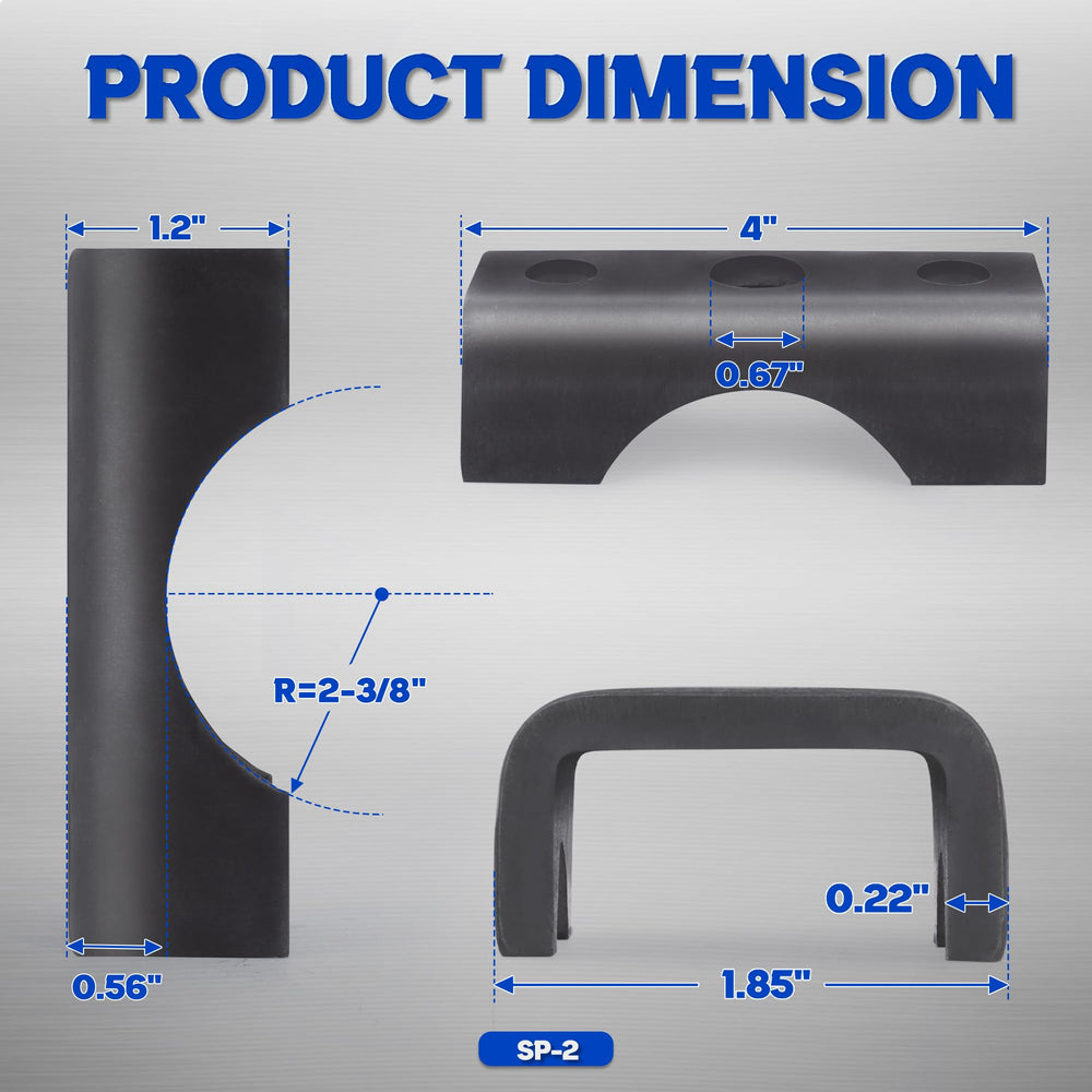 Lonffery 2-3/8-inch round axle mount close-up showing precise fit.