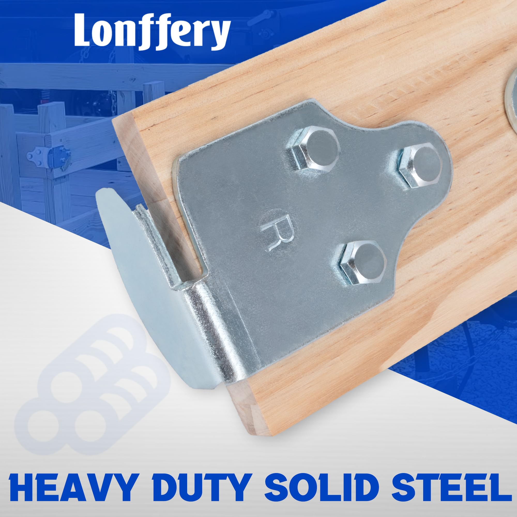Lonffery corner bracket for trailer connection securing wood panels.