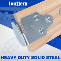 Lonffery corner bracket for trailer connection securing wood panels.