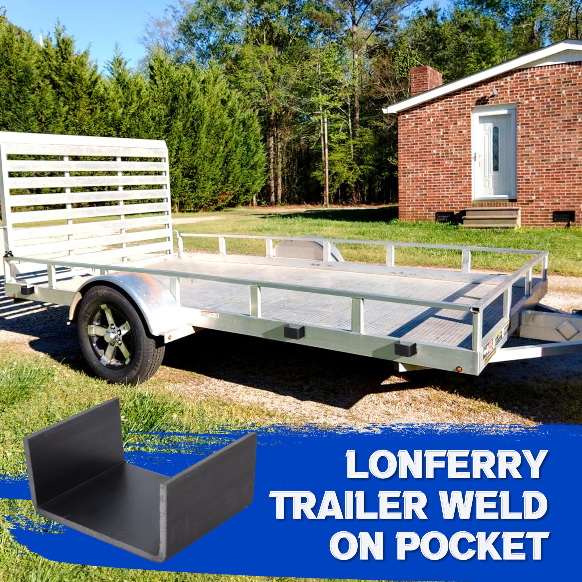 Lonffery eight-piece stake pocket kit ready for installation