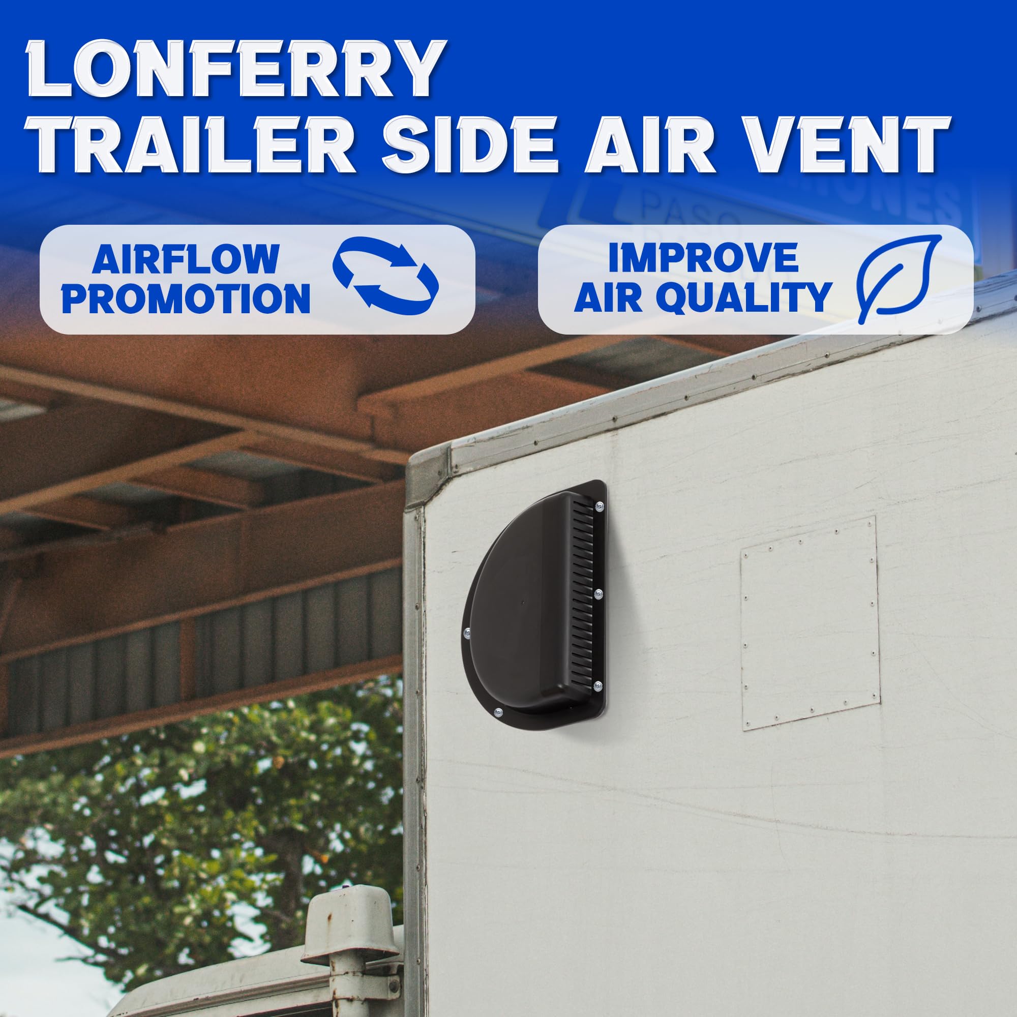 Lonffery heavy-duty vent with durable plastic withstands road conditions.