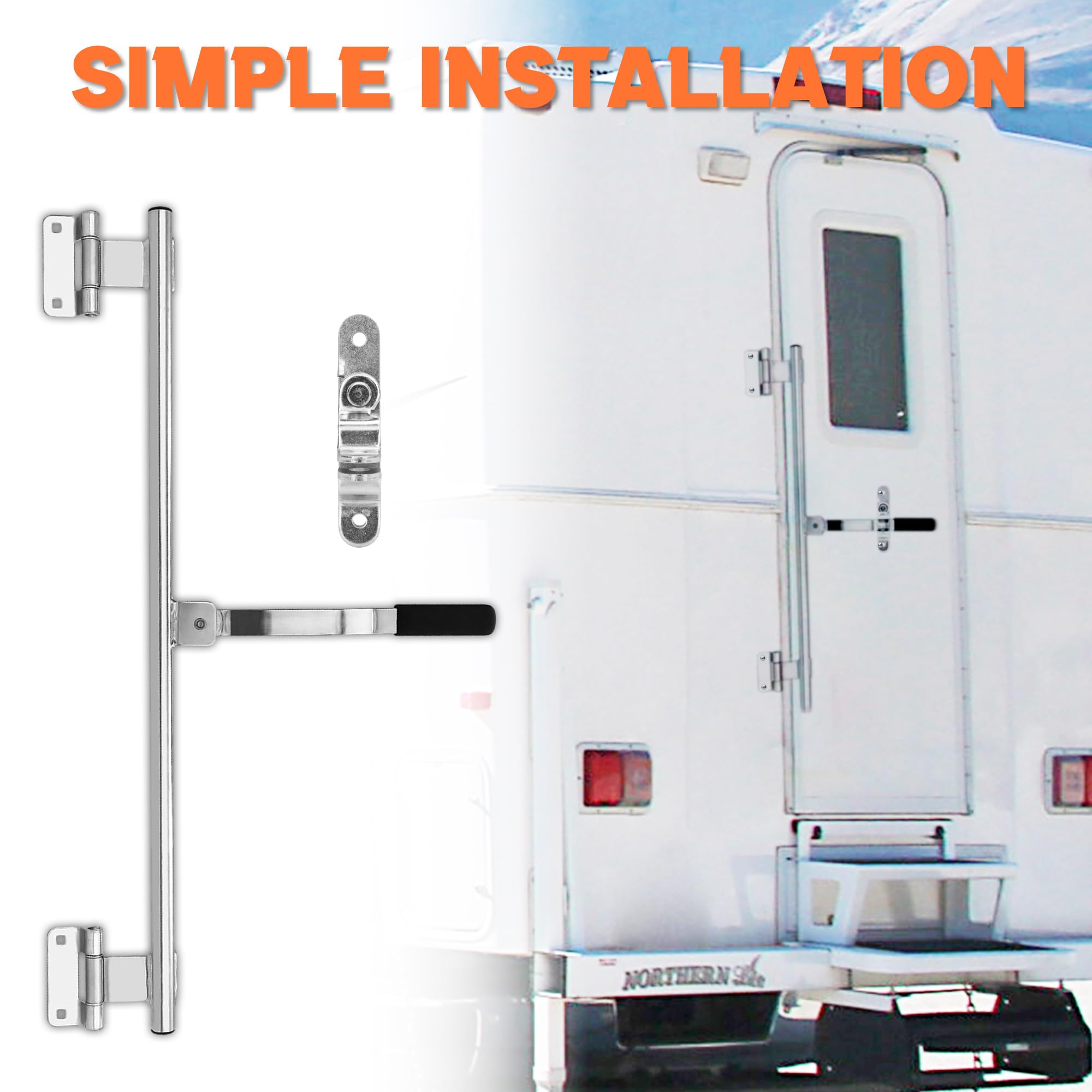 Lonffery latch assembly side profile highlights compact, space-saving design.