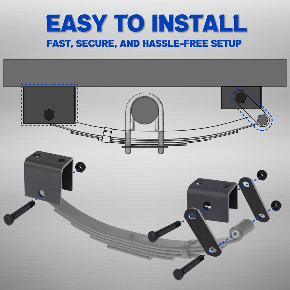 Lonffery suspension install on a trailer shows easy two-spring mounting
