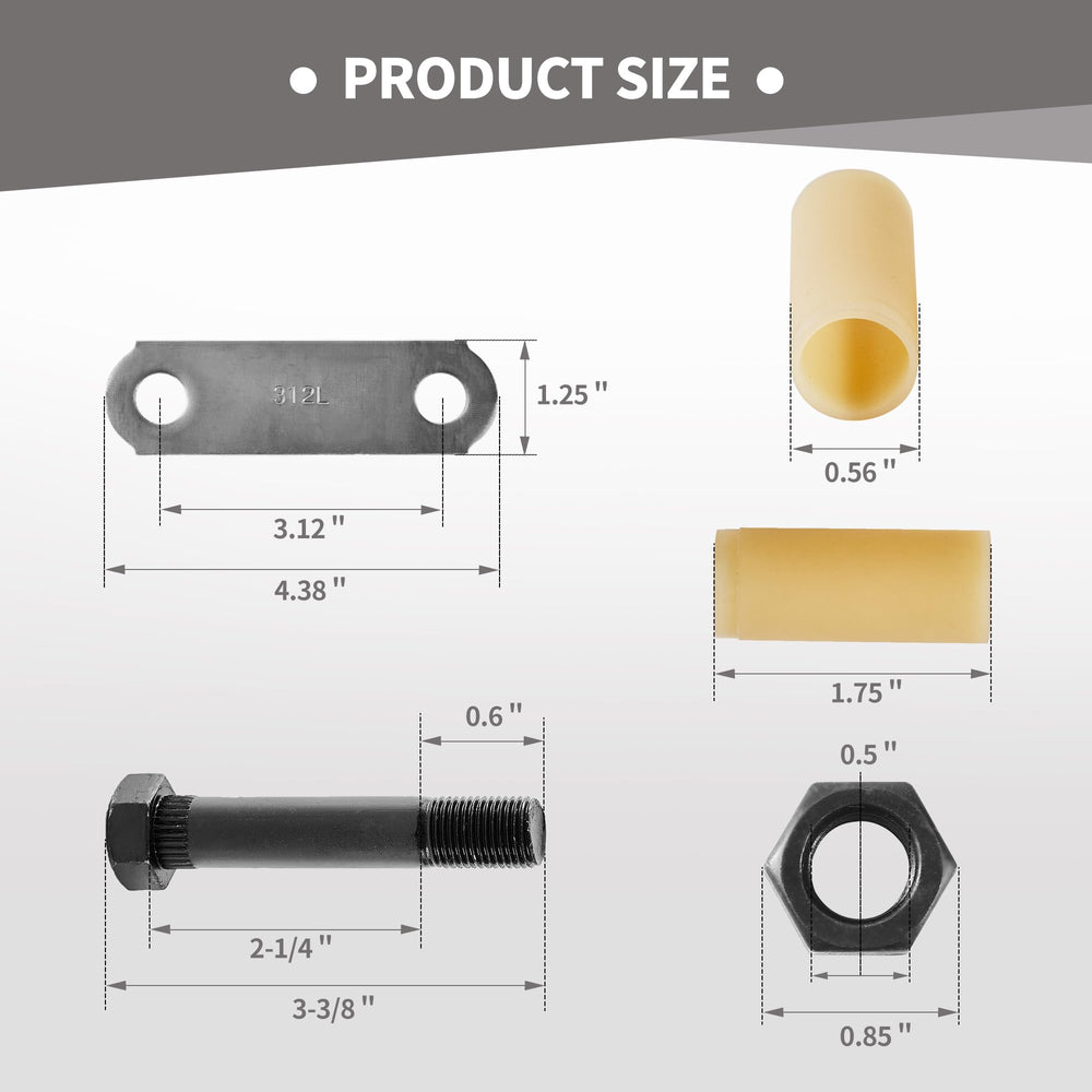 Lonffery shackle strap dimensions shown for accurate trailer fit