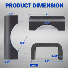 Lonffery four-pack weld-on perch seats installed on a 3-inch round axle for leaf-spring support.