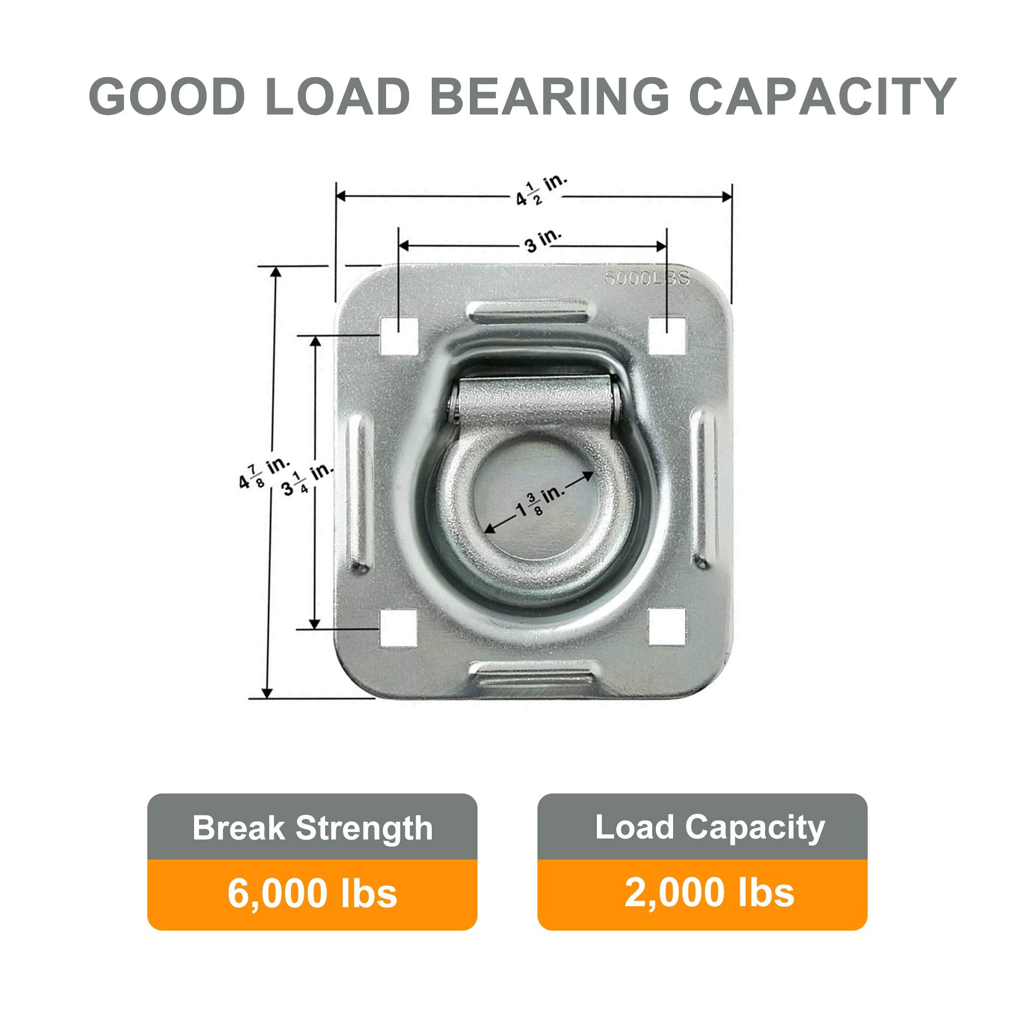 Lonffery trailer D-ring secure cargo point to prevent shifting.