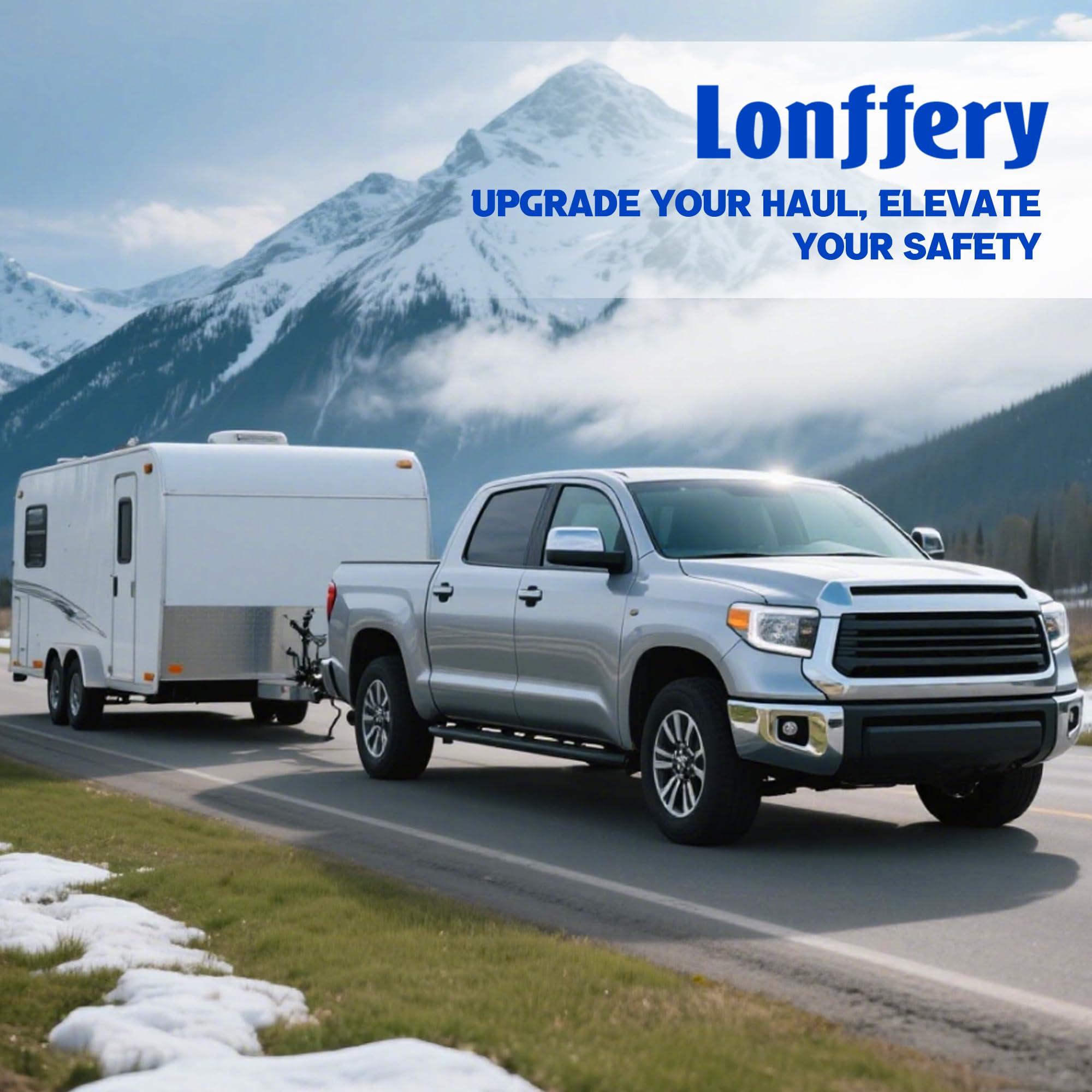 Lonffery trailer spring perch kit image highlights a complete 4-piece set.