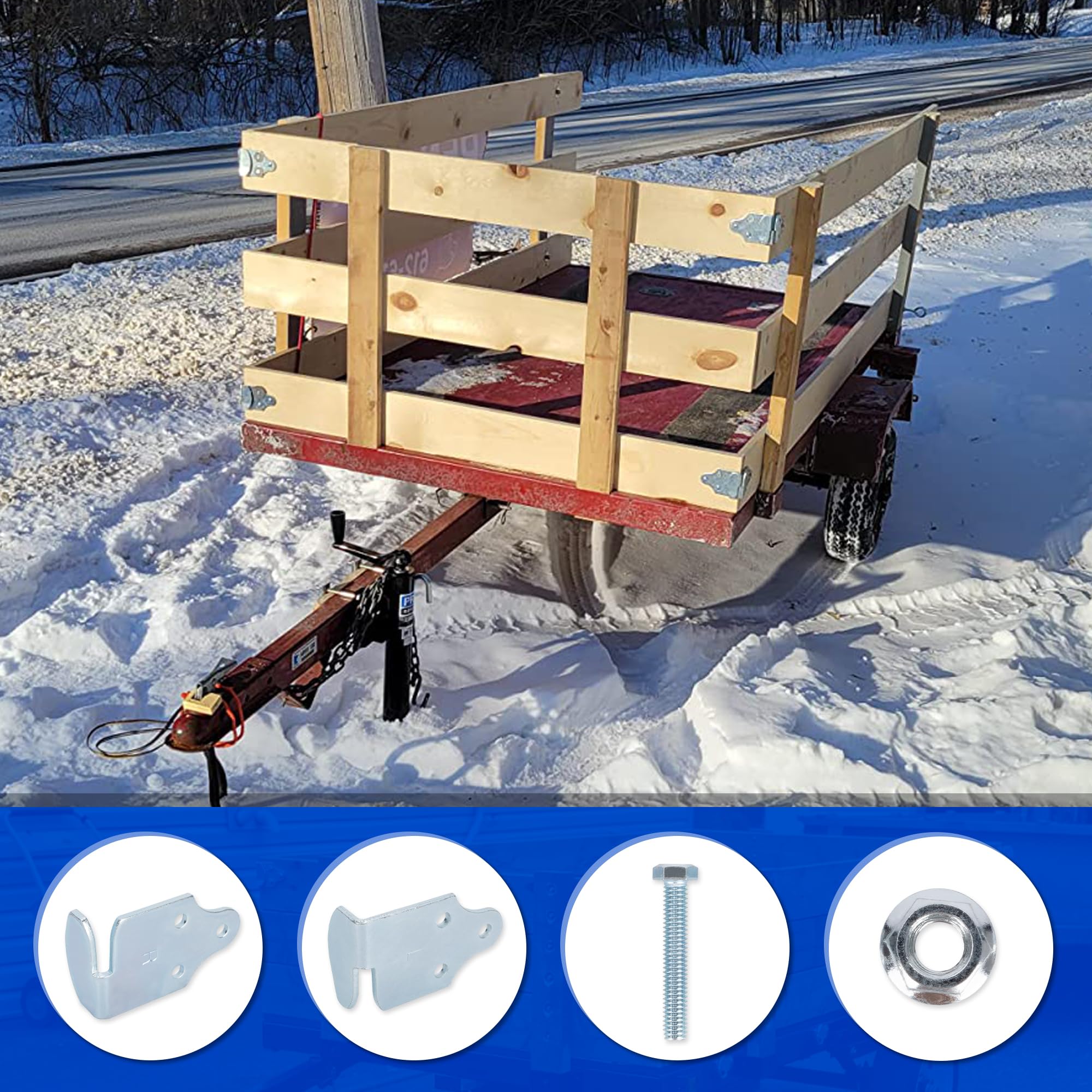 Lonffery trailer stake sides close-up shows sturdy construction.