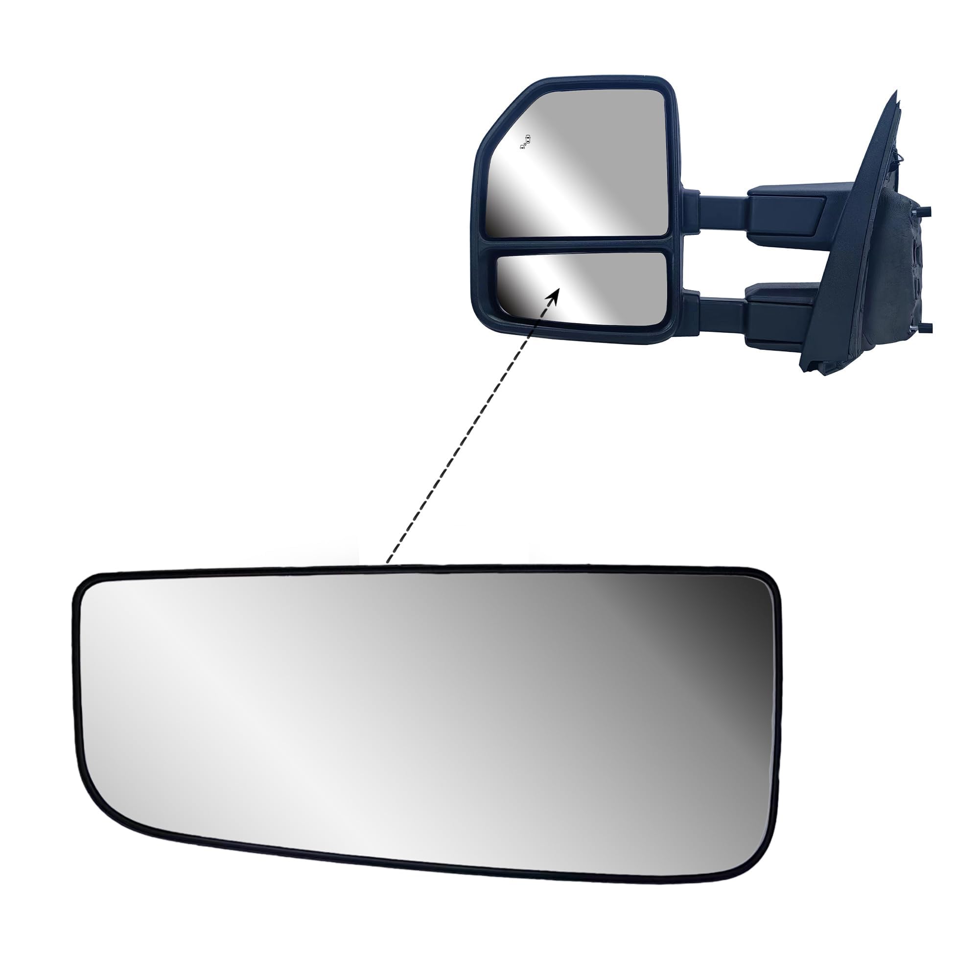LONGLING convex glass with back plate enhances wide-angle visibility.
