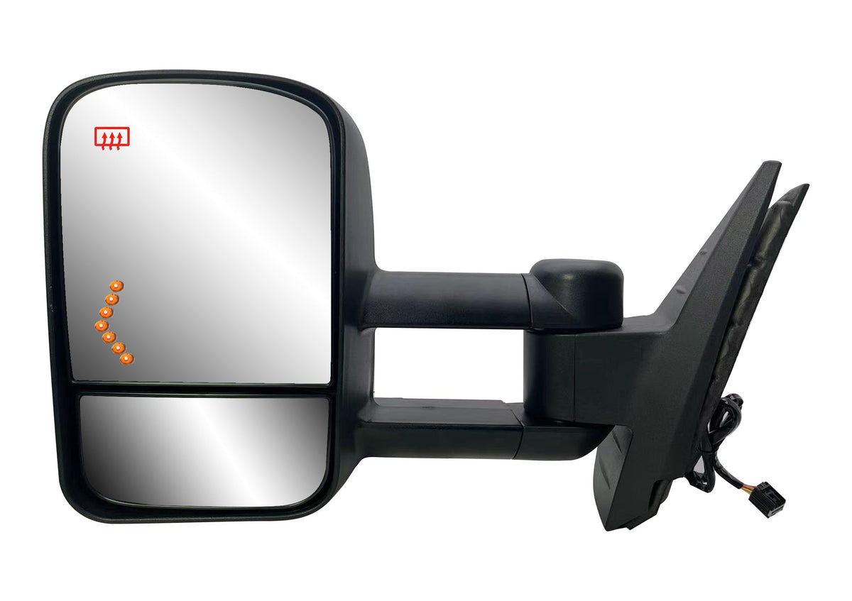 LONGLING driver mirror for Chevy Silverado 2007–2013, left side, direct fit for towing visibility