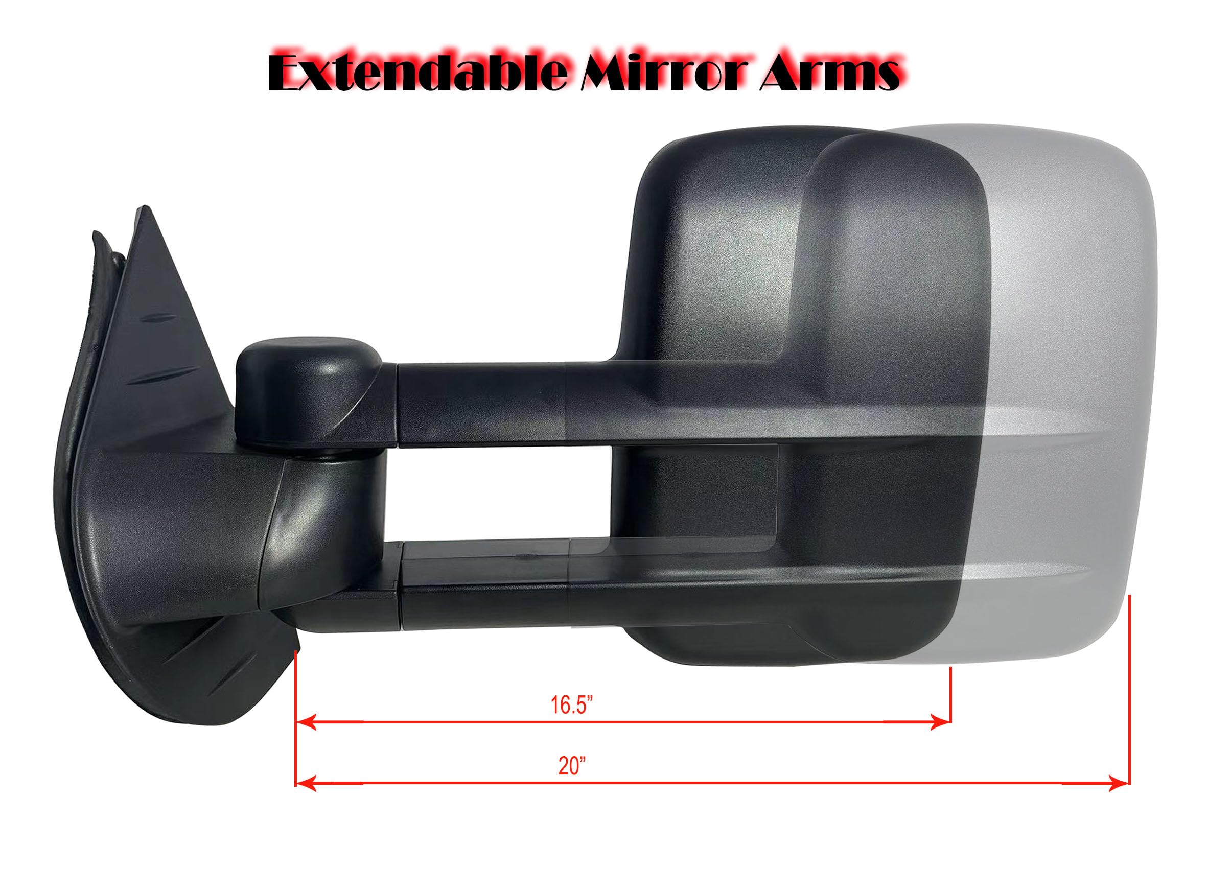 LONGLING driver mirror with signal light on glass improves signaling while towing