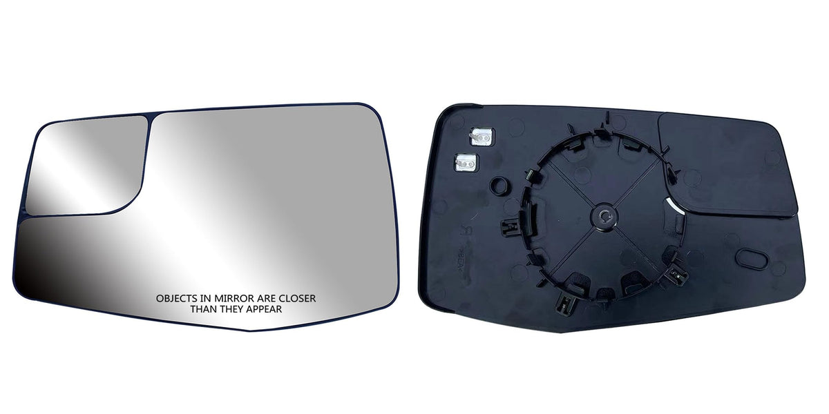 Longling driver-side mirror glass with heated flat surface for Silverado.