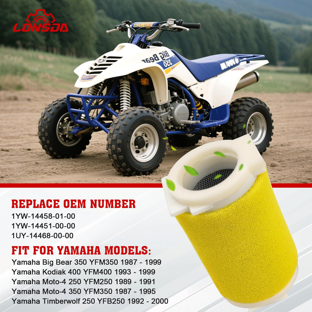 Lonsda air filter guide for Big Bear 350 keeps filter aligned and prevents deformation.