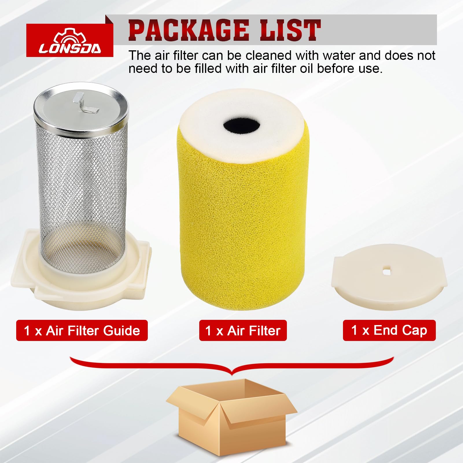 Lonsda air filter guide for Moto-4 250 supports precise fit and longevity.