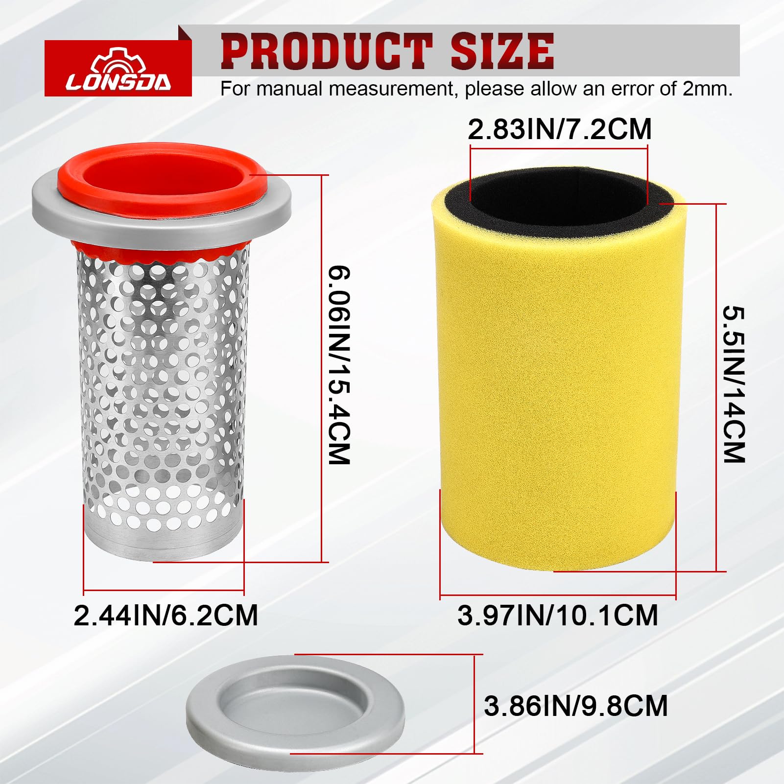 Lonsda end cap for Yamaha air filter kit seals reliably during operation