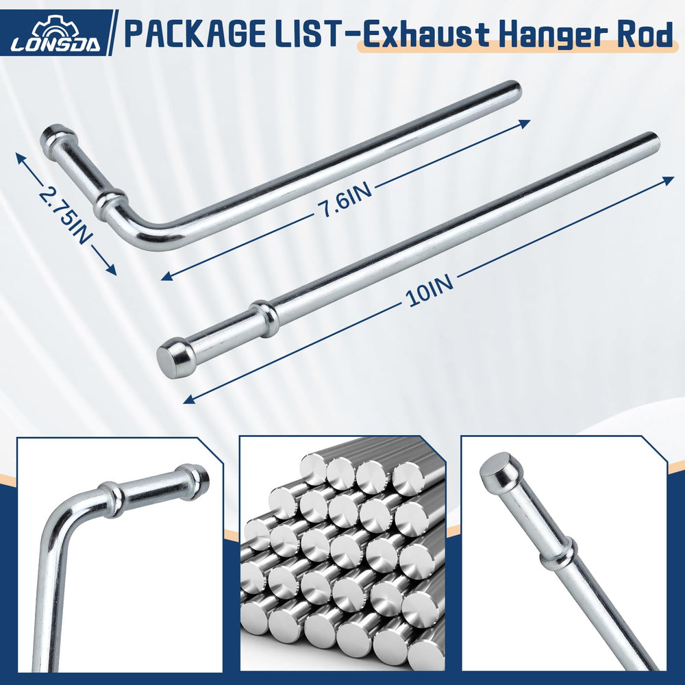 Lonsda two-hole rubber exhaust hanger resistant to temperature changes