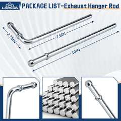 Lonsda two-hole rubber exhaust hanger resistant to temperature changes